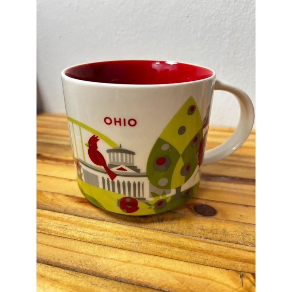 Starbucks Local Collection Ohio Coffee Mug Cardinal Statehouse Red Interior 2016